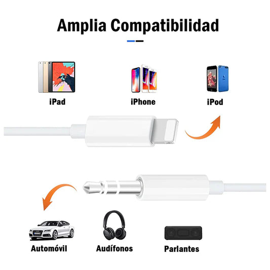 Cable Lightning a conector de audio de 3,5 mm